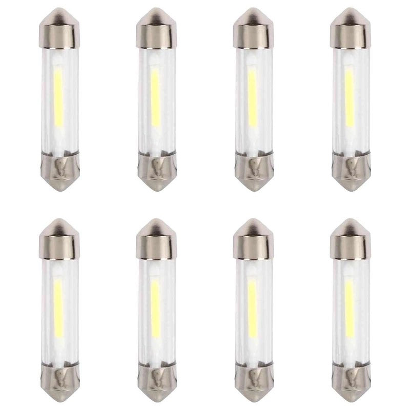 8 Pezzi Lampada Led Siluro 39mm T11 SV8.5 COB C5W C10W 12V 1W 100lm Bianco Freddo 6500K