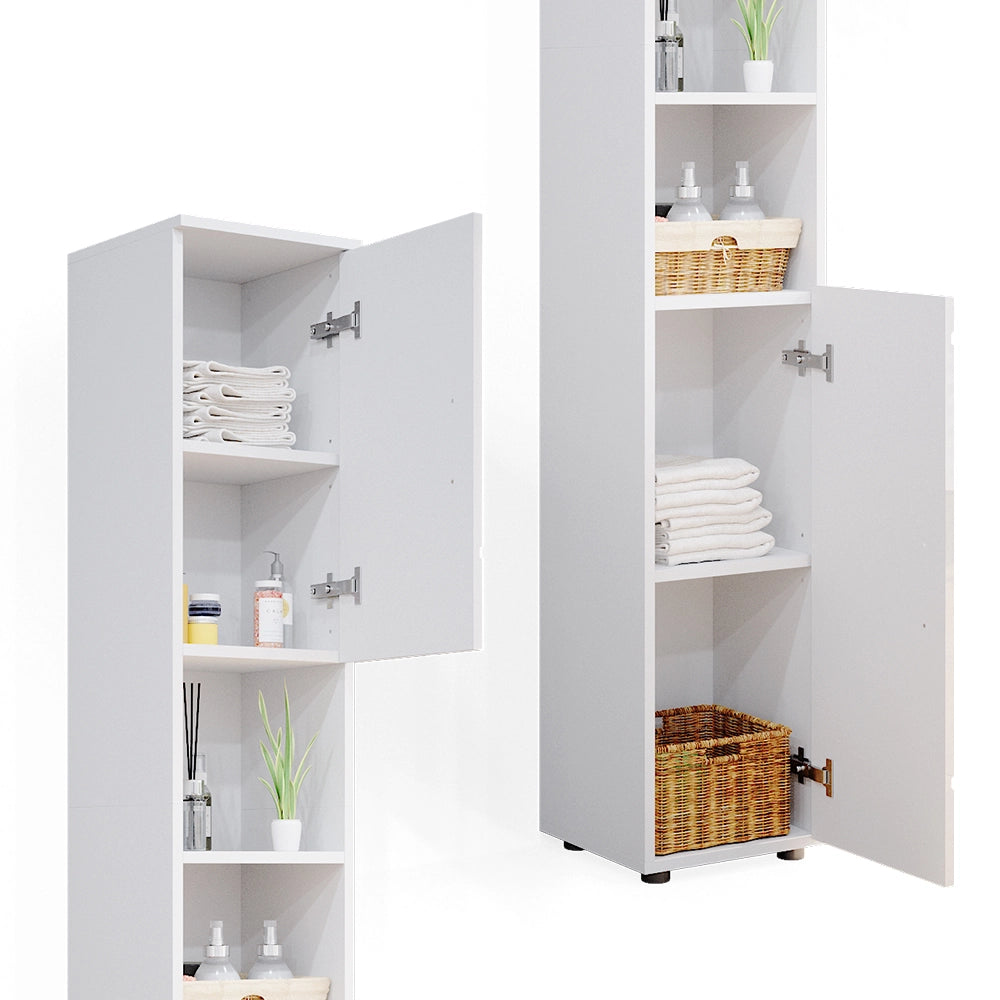 Set di mobili da bagno Irma Bianco lucido 2 parti, con colonna Vicco
