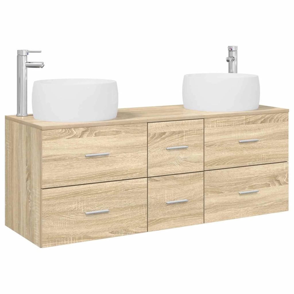 Set di mobili per il bagno 3 pz Rovere Sonoma 3405933