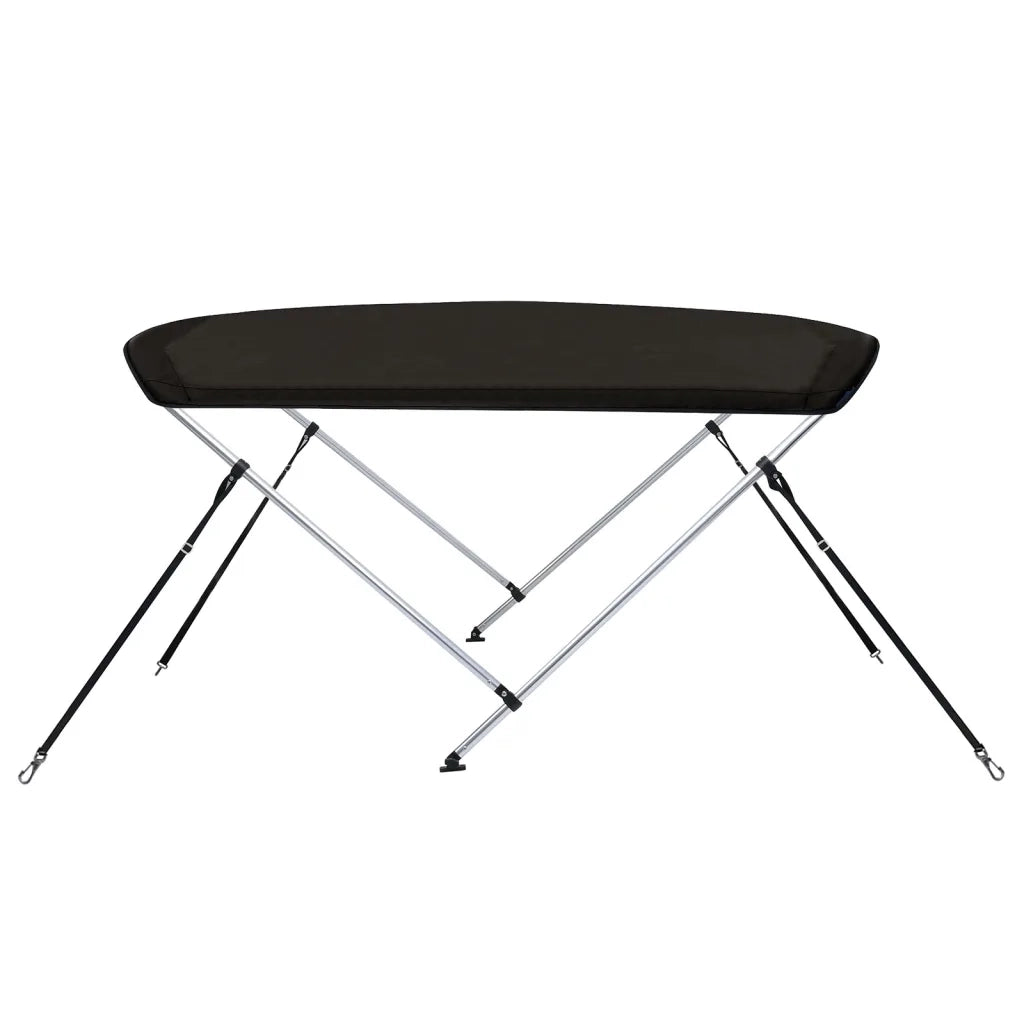 Bimini di Prua con Tendalino 2 Archi-Tenda da Sole per Bimini di Prua Nero 180x130x110 cm
