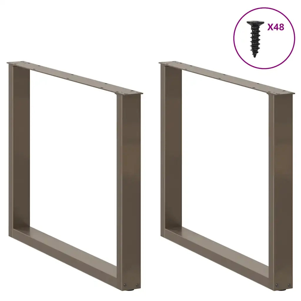 Gambe per tavolo da pranzo a forma di U 3 pz in acciaio naturale 100x(72-73) cm 4013215