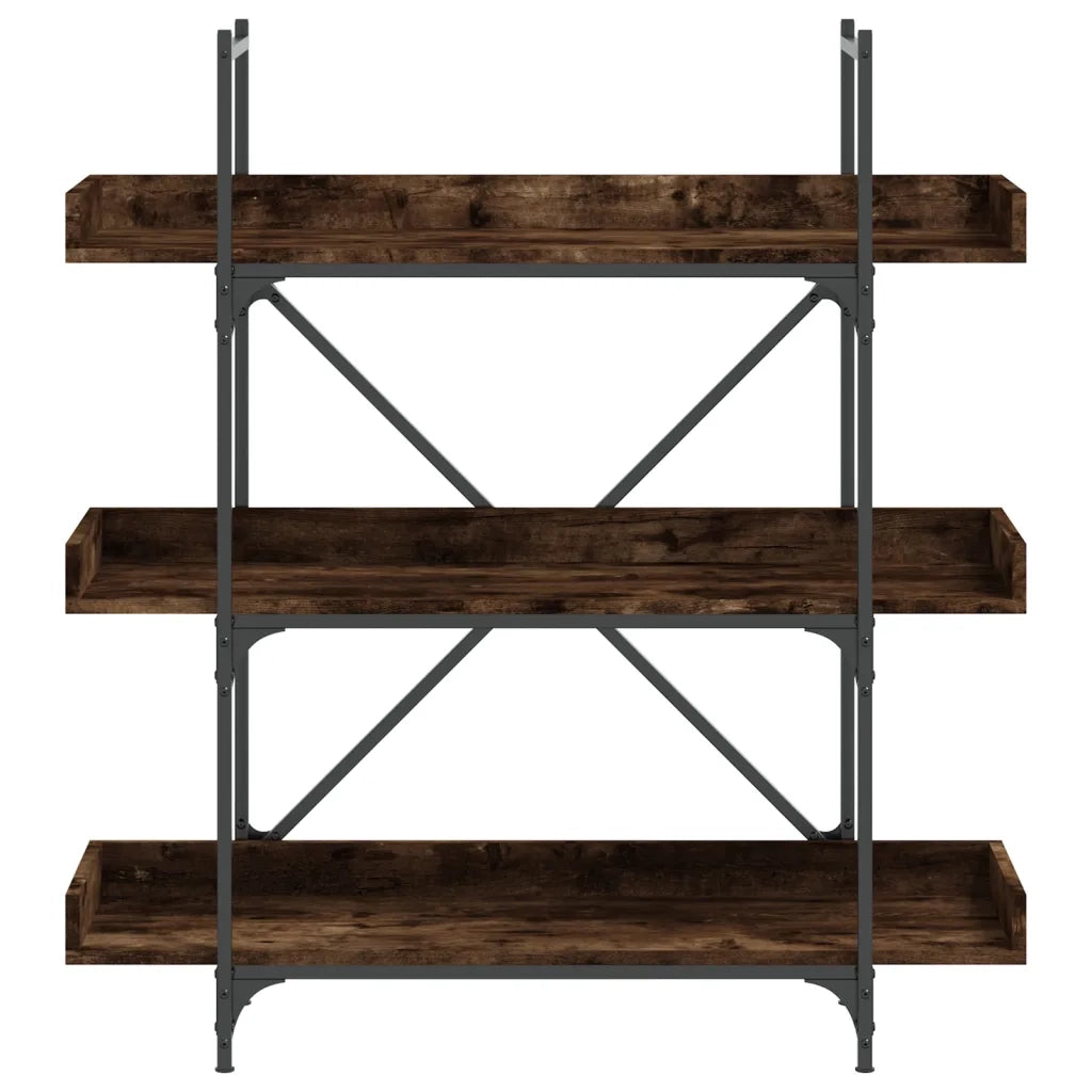 Libreria 3 Ripiani Rovere Fumo 100x33x108,5cm Legno Multistrato 837689