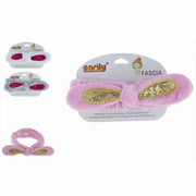 Trade Shop - Fascia Per Capelli Doccia Shampoo Trucco Spugna Fiocco Paillettes 3 Colori 79296 -