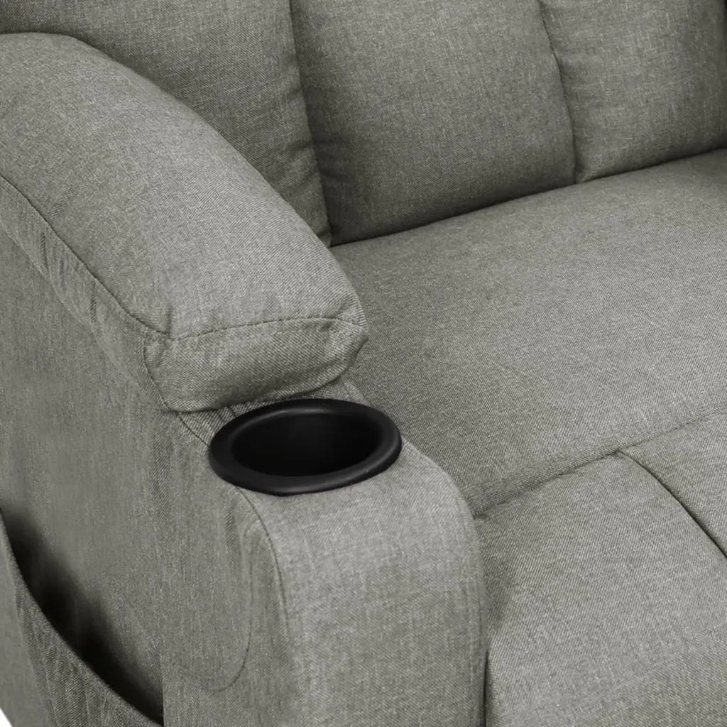 Poltrona | Sedia Relax Reclinabile in Tessuto Grigio Chiaro