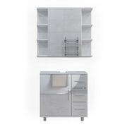 Vicco Set mobili bagno Bianco lucido 2 parti