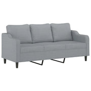 Divano | Divano da soggiorno | Sofa a 3 Posti Grigio Chiaro 180 cm in Tessuto