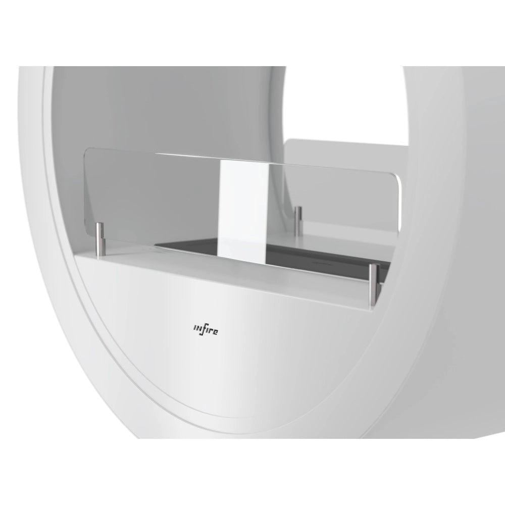 Camino a Bioetanolo da appoggio Incyrcle Stand 2Side - Biocamino rotondo di design con doppia facciata d.70cm Bianco