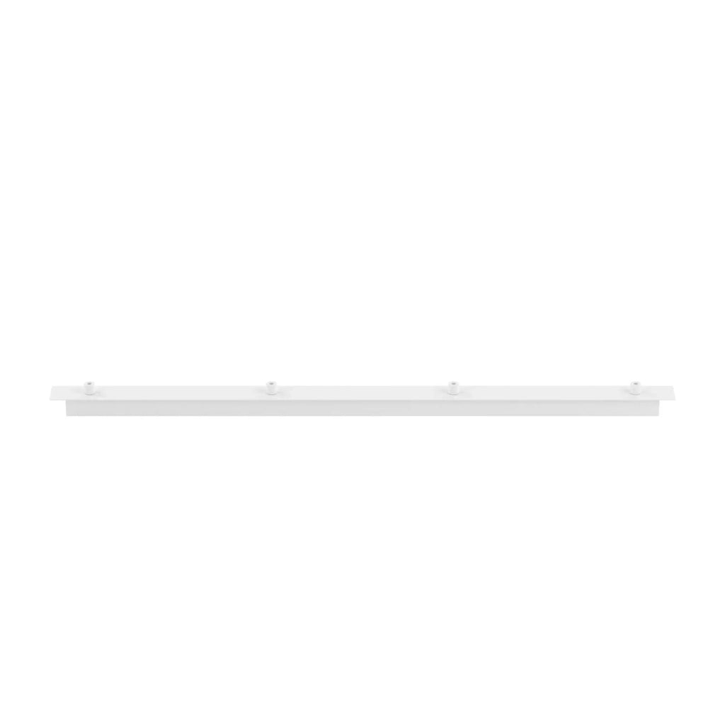 Rosone Rettangolare Metallo Bianco 4 Fori 80X4Cm