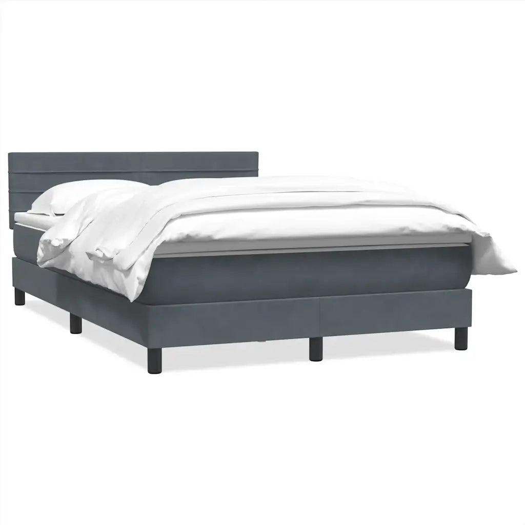 Giroletto a Molle con Materasso Grigio Scuro 140x220 cm Velluto 3316354