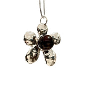Collana lunga vintage con ciondolo a forma di fiore in argento anticato, esagerata, alla moda e di alta gamma.
