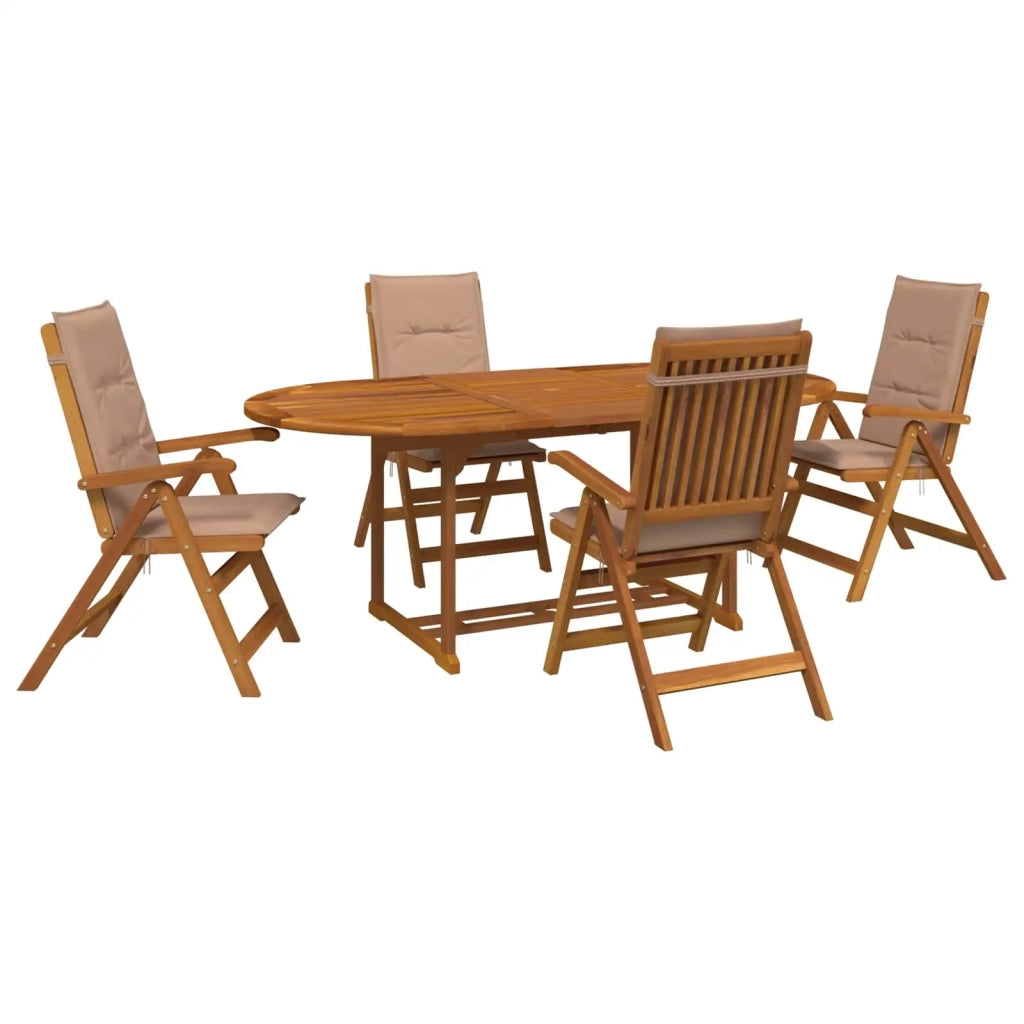 Set da pranzo da giardino 5 pezzi Naturale 3434485