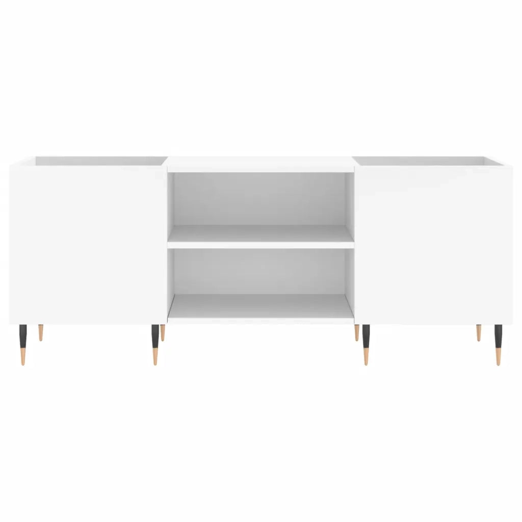 Mobile Porta Dischi Bianco 121x38x48 cm in Legno Multistrato 831668