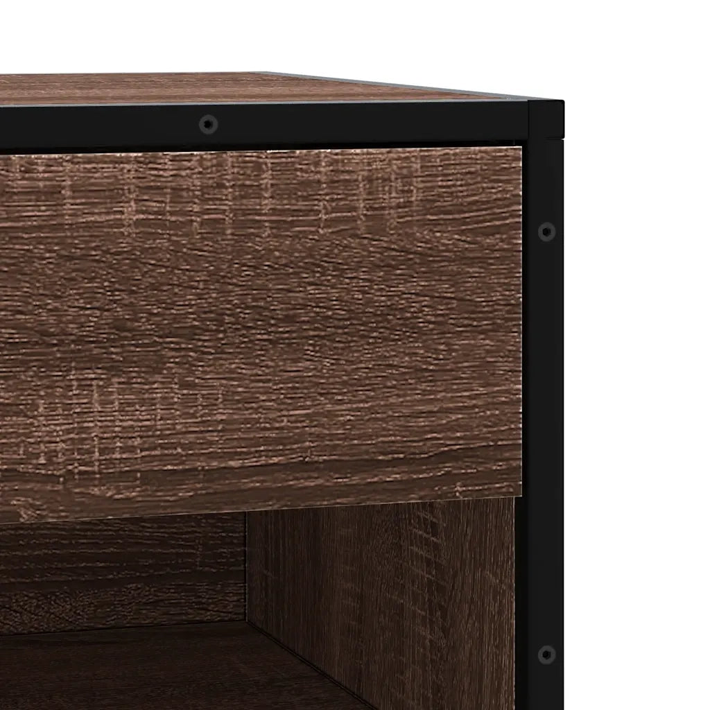 vidaXL Panca Portaoggetti Rovere Marrone Legno Multistrato e Metallo