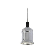 Trade Shop - Portalampada E27 A Sospensione Lampadario Pendente Porta Lampada 1,2 Metri E27-a - Argento