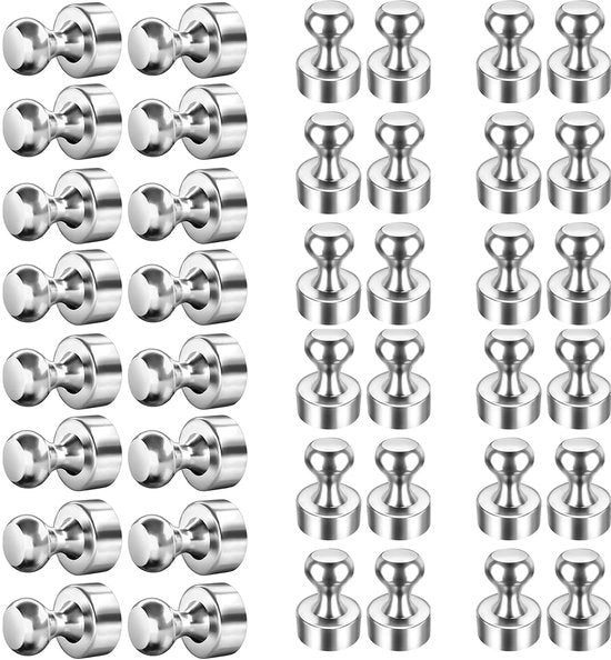 Magnetici Neodymium (40 pezzi 20 x 25 mm) | N35 magneti metallici | Magnetici cilindrici in acciaio inossidabile estremamente forti per magneti frigorifero per lavagne magnetiche e whiteboard (40 pezzi - 12 x 16 mm)