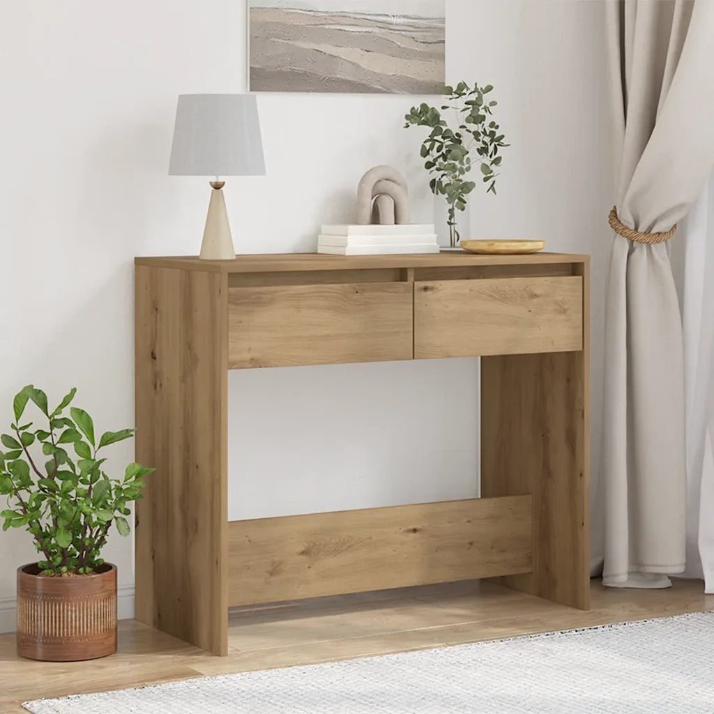 Tavolo Consolle Rovere Artigianale 89x41x76,5cm in Truciolato 856775