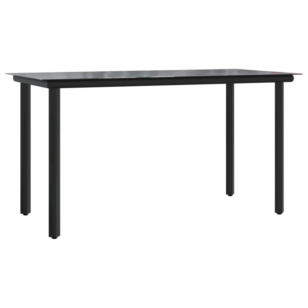Set da pranzo da giardino nero e grigio da 5 pezzi con cuscini 02_0014858