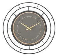 Orologio da Muro Fashion Dark Ø70x5,5 cm in Ferro MDF e Vetro Nero