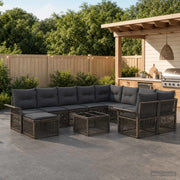 Set Divano da Giardino 11 pz Grigio polyrattan 3435026