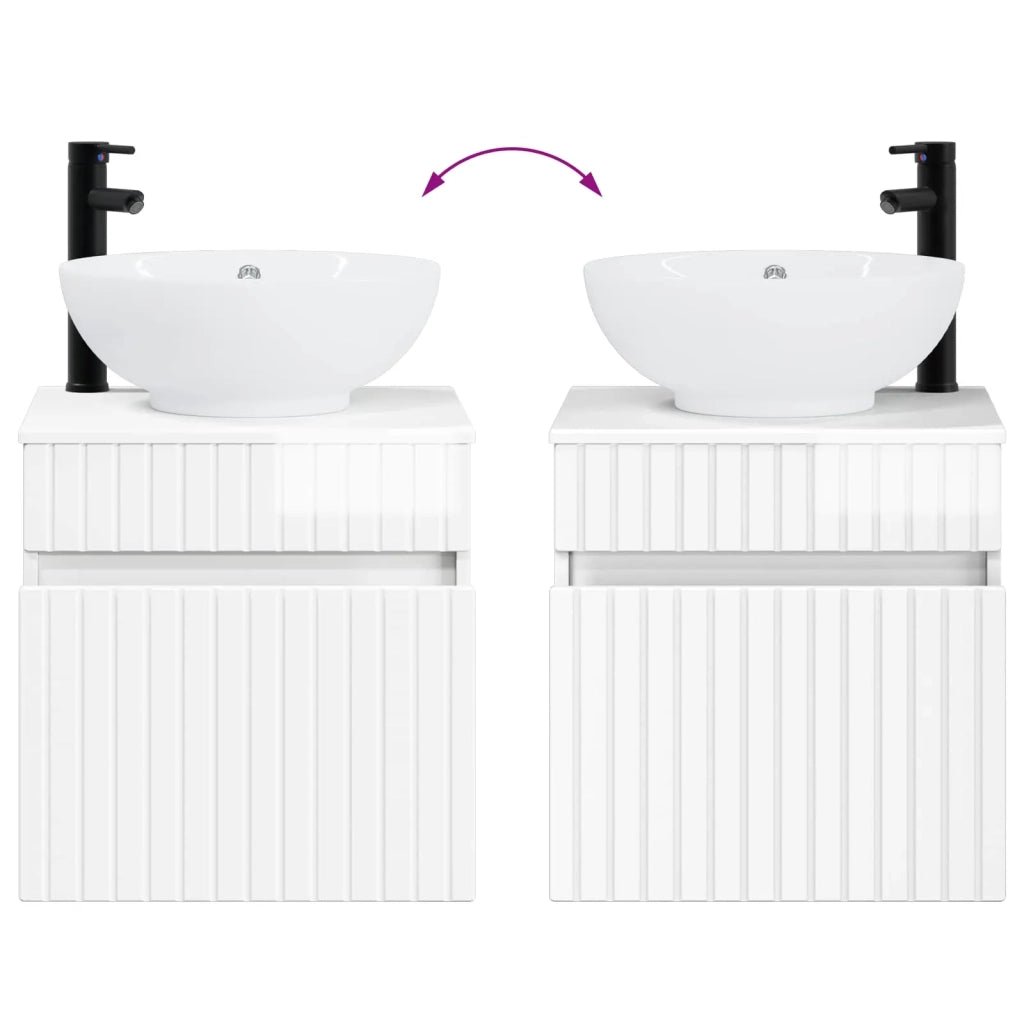 Set di Armadi da Bagno 3 pz Bianco Lucido 49 x 44,5 x 66,5 cm 3405761