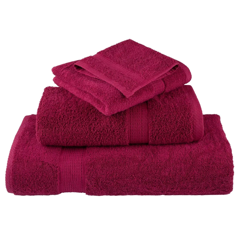 Asciugamani da Bagno SOLUND 2 pz Bordeaux 100x150cm 600gsm 137215