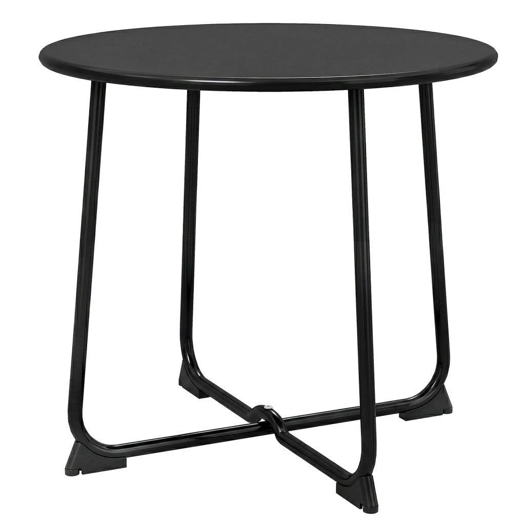 Tavolino da esterno rotondo per 2 persone ¨C zephmum ¨C nero, metallo, ? 50x45.5 cm