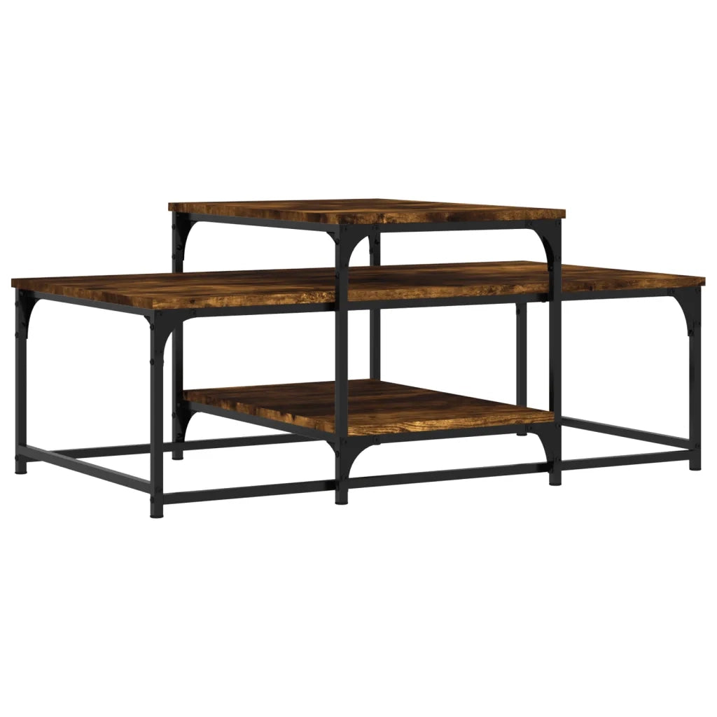 Tavolino da Salotto-Tavolino da soggiorno-Tavolo Rovere Fumo 102x60x45 cm Legno Multistrato