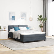 Letto Box Spring con Materasso  Grigio Scuro 140x200 cm Velluto
