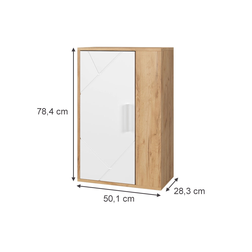 Vicco Armadio a muro Quercia dorata/bianco 50.1 x 78.4 cm con 2 scomparti
