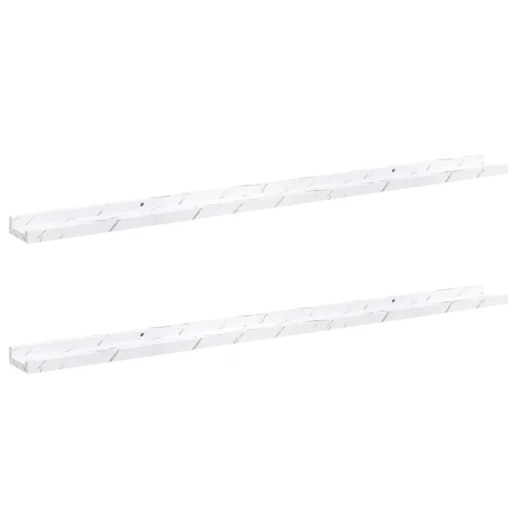 Scaffale da parete 2 pcs Marmo Bianco 115 x 9 x 3 cm 42020025