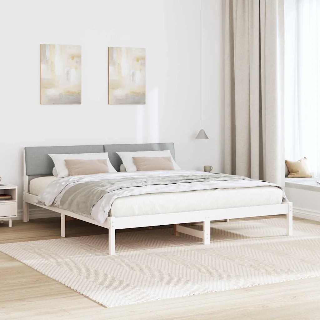 Struttura del letto-Giroletto-Rete del Letto Bianco e grigio chiaro 180 x 200 cm 885792