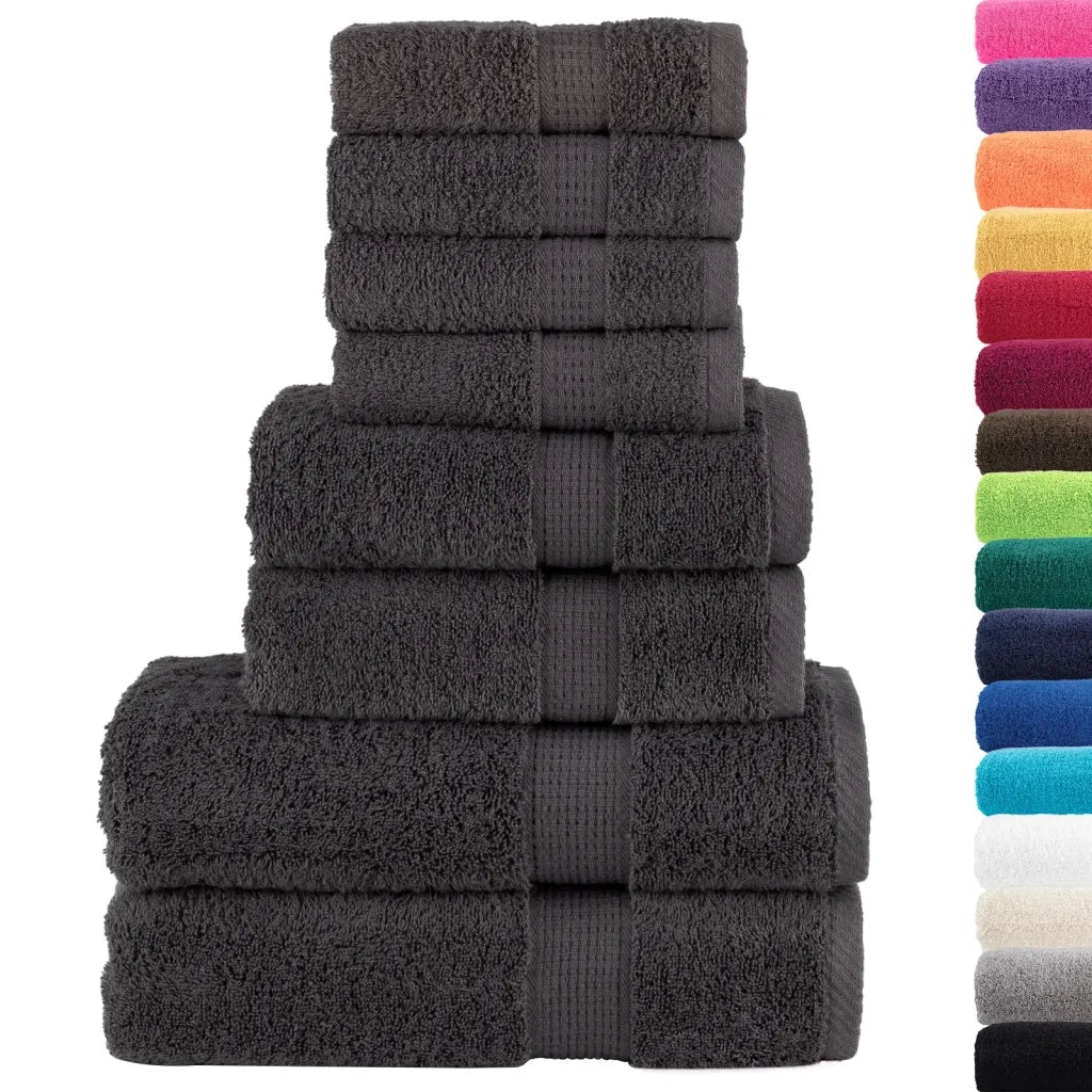 Set ASciugamani SOLUND 8 pz | Teli per bagno Antracite 600 gsm
