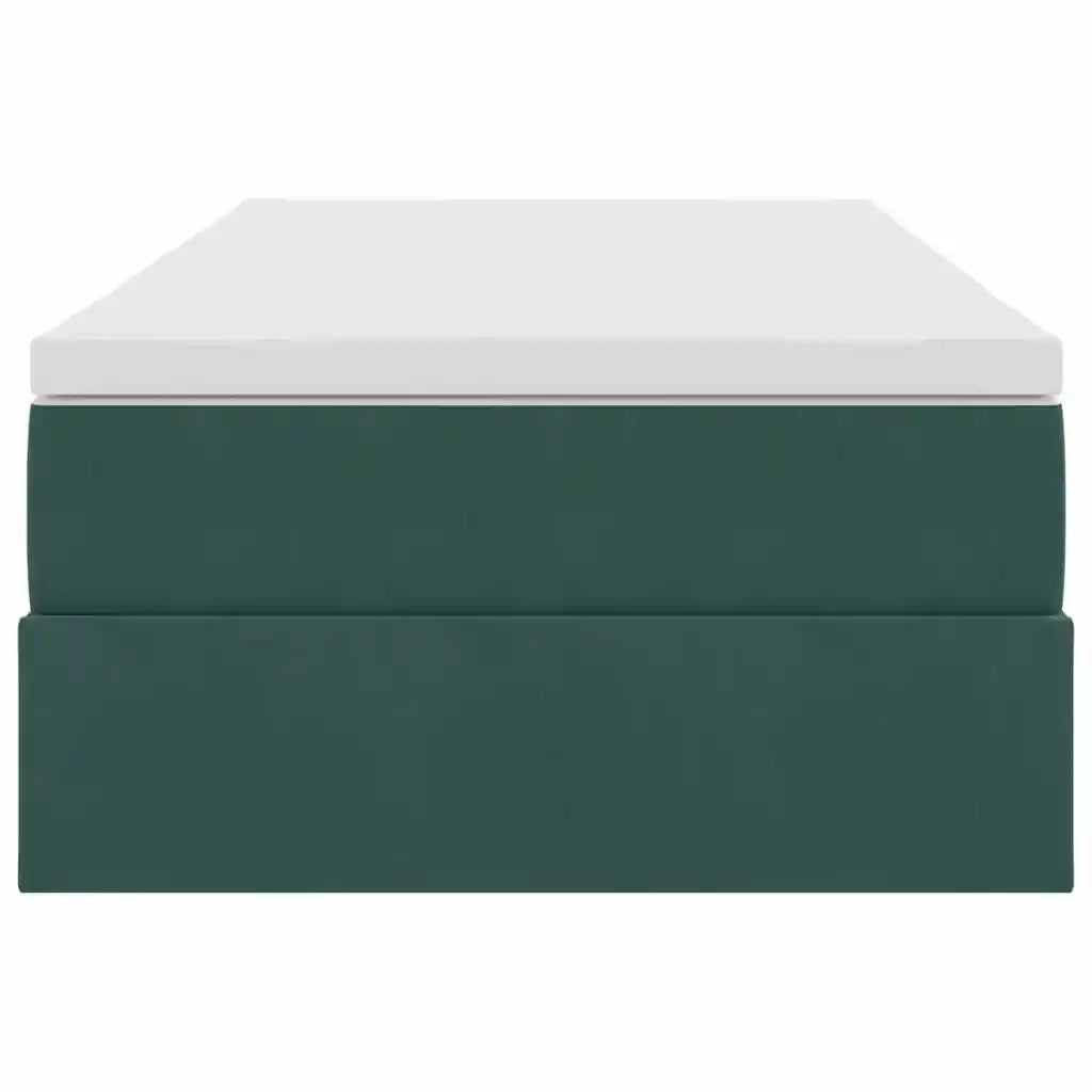 Letto con contenitore e materasso Verde Scuro 90 x 200 cm