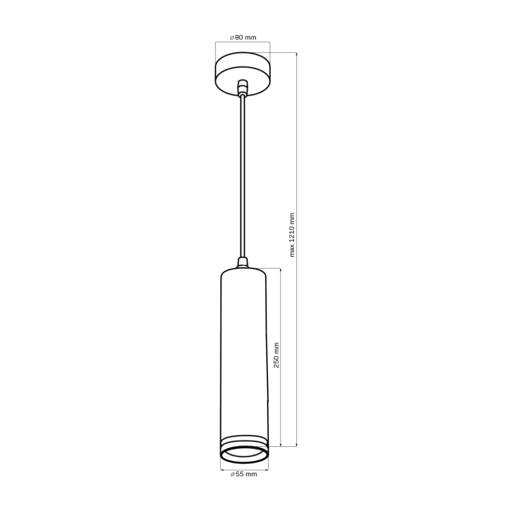 Lampada a sospensione tubolare nera GU10 Polux Paris