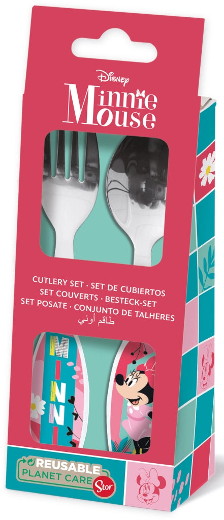 Set 2 posate per bambine in acciaio Minnie