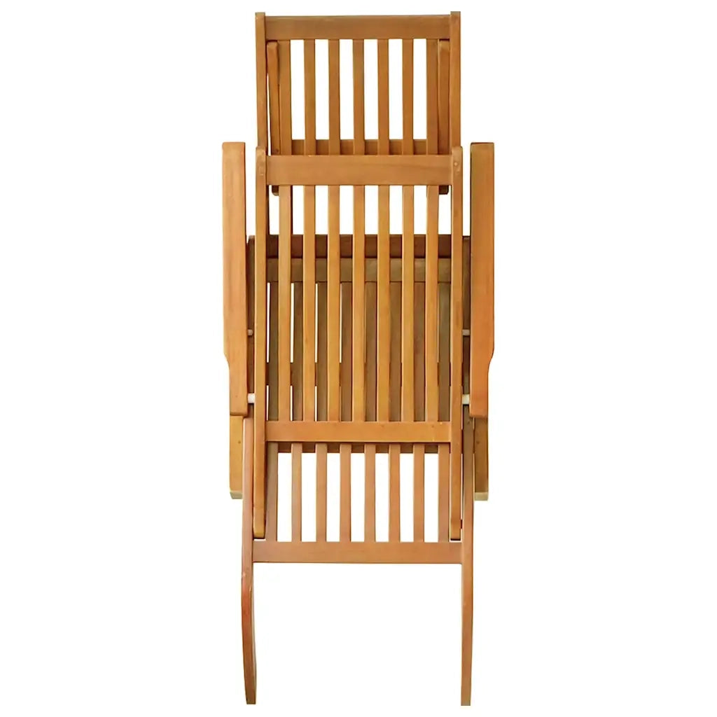 Sedia a Sdraio con Poggiapiedi e Tavolo Legno Massello Acacia cod mxl 5544