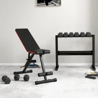 Porta Pesi con 2 Ripiani in Acciaio per Palestra, Casa e Ufficio, 94x52.5x82cm, Nero