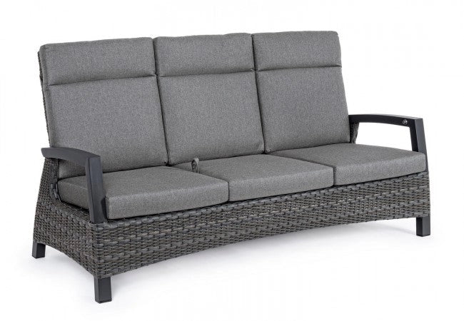 Divano 3 Posti 194,5x83x103h cm Reclinabilecon Cuscini Britton Antracite
