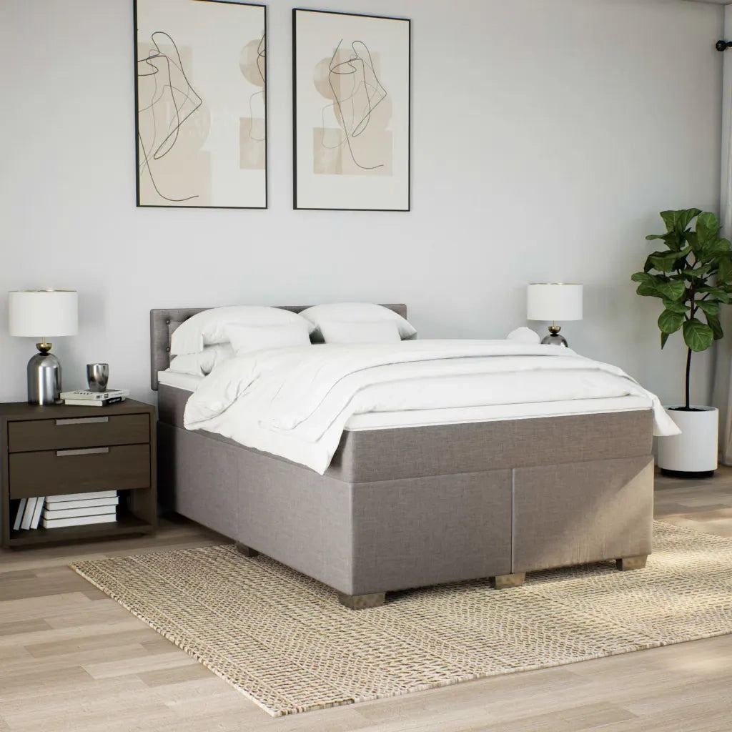 Giroletto a Molle con Materasso Tortora 160x200 cm in Tessuto 3288257