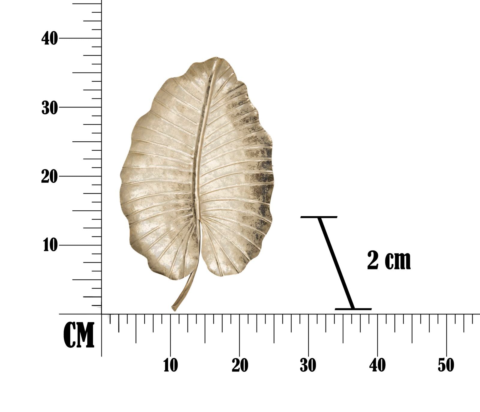 Svuota Tasche Foglia Glam 23x2x35,5 cm in Ferro Oro