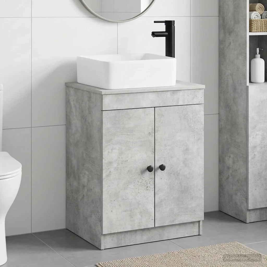 Set di mobili per il bagno Grigio Cemento Legno ingegnerizzato 3404235
