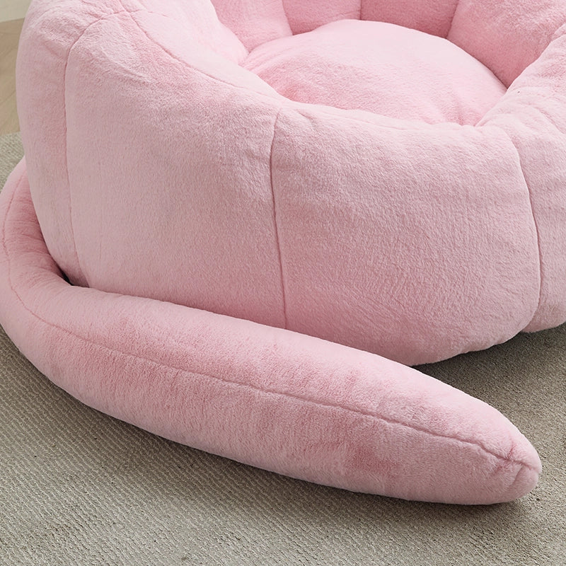 Pouf a forma di loto con imbottitura morbida e design leggero per soggiorno e camera in peluche rosa