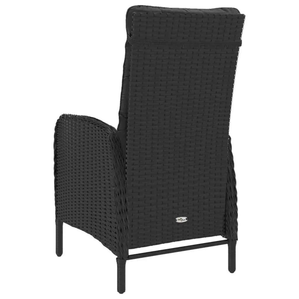 Set da Bistrot per Giardino 3 pz in Polyrattan e Vetro Nero 3058536