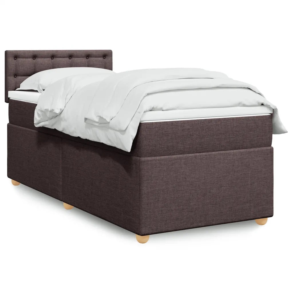 Giroletto a Molle con Materasso Marrone Scuro 90x200 cm Tessuto 3288880