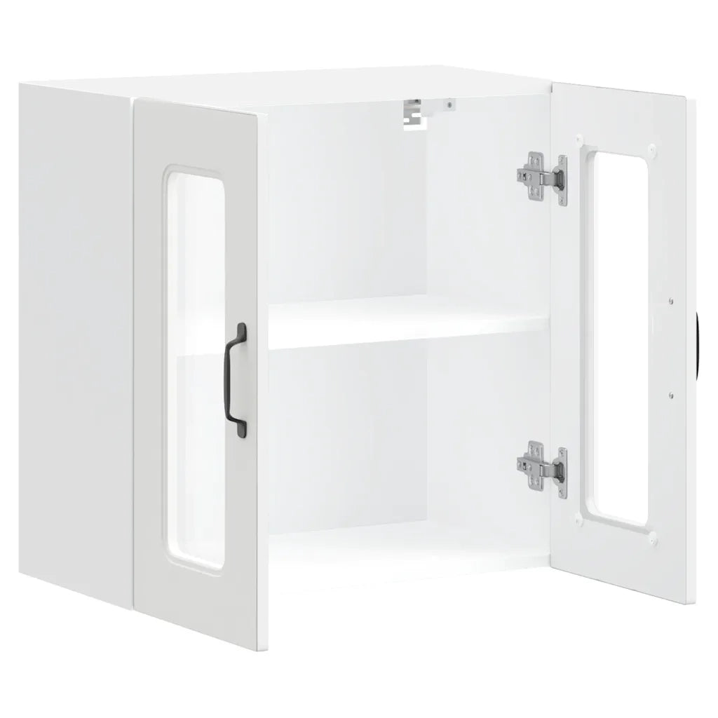 Pensile da Cucina con Porta in Vetro Kalmar Bianco Truciolato