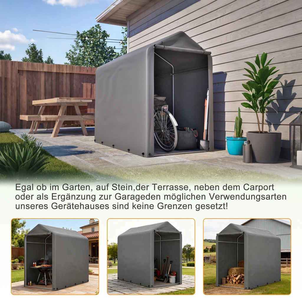 GARAGE PER BICICLETTE 187x100x160 cm Grigio Scuro acciaio zincato