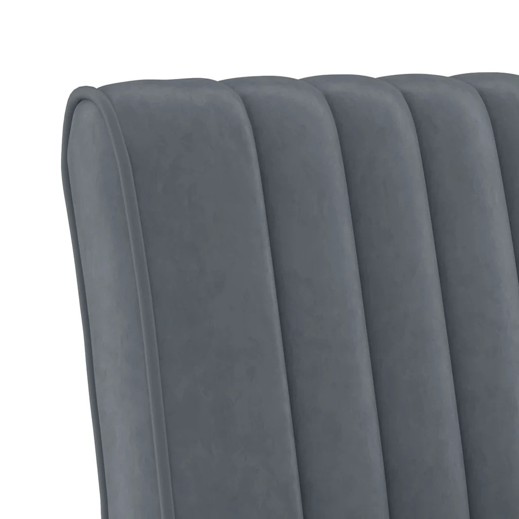 Poltrona | Sedia Pantofola Grigio Scuro in Velluto