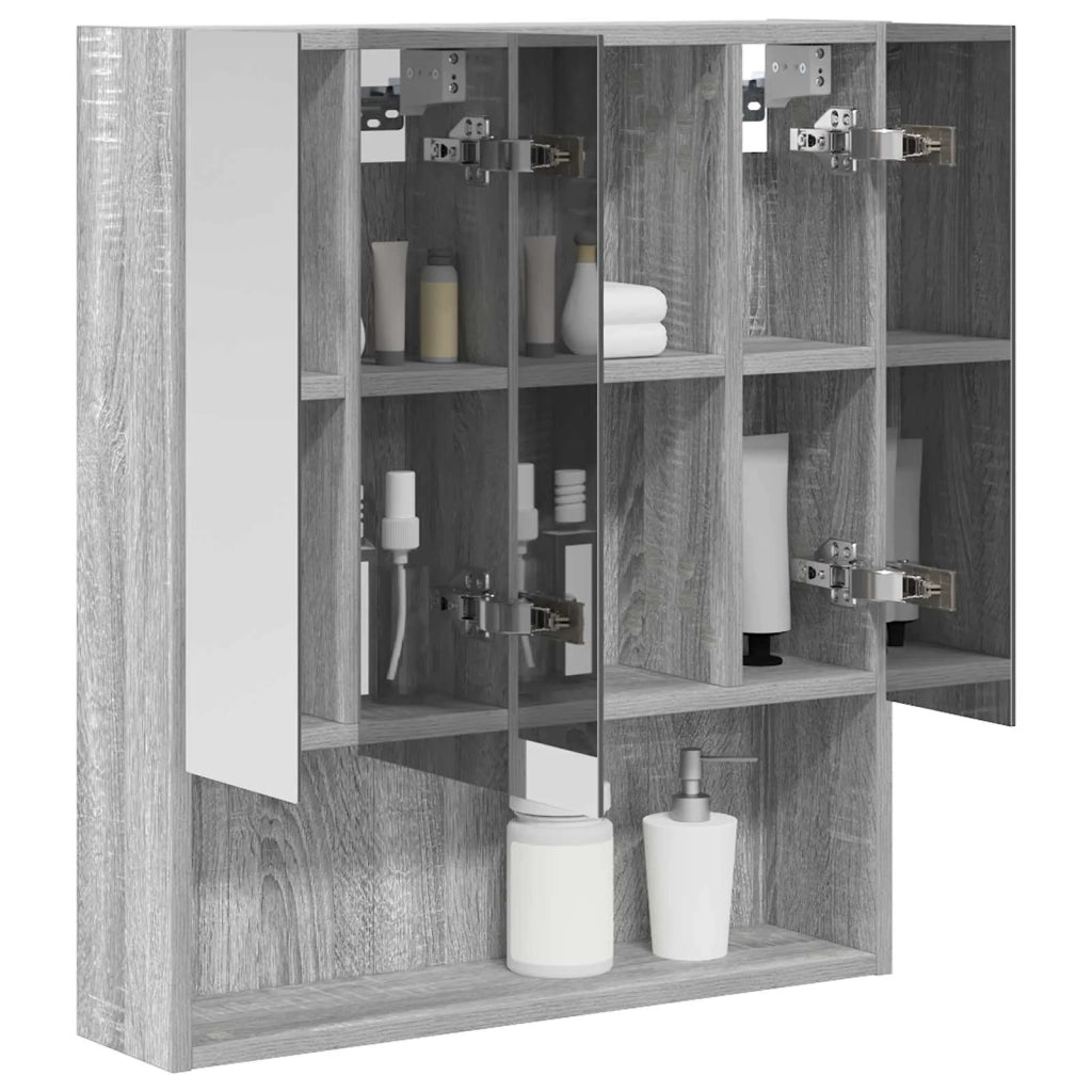 Mobiletto per specchio da bagno Grigio Sonoma 60 x 14.5 x 70 cm 889188