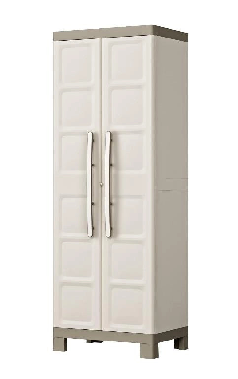 Mobile in Resina per Esterni Portascope Excellence Beige e Tortora 182 x 65 x 45 cm