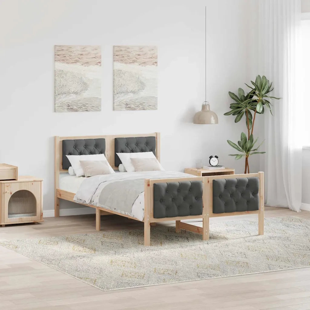 Struttura del letto Grigio scuro 120 x 190 cm Tessuto